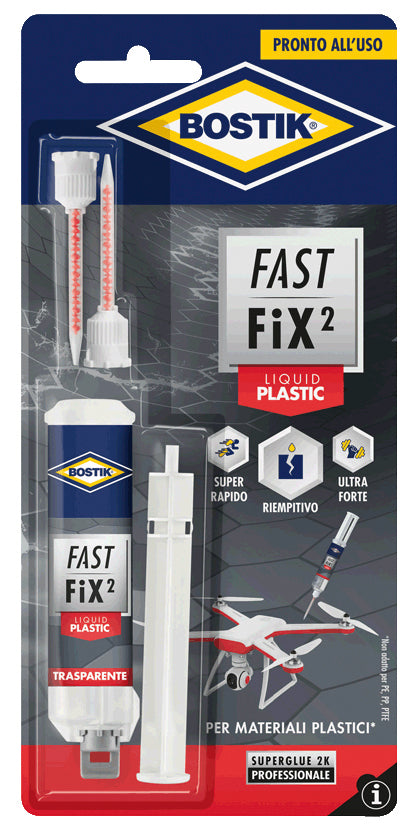 Q.TA'. 6 BOSTIK COLLA FAST FIX LIQUID PLASTIC 10 G BLISTER