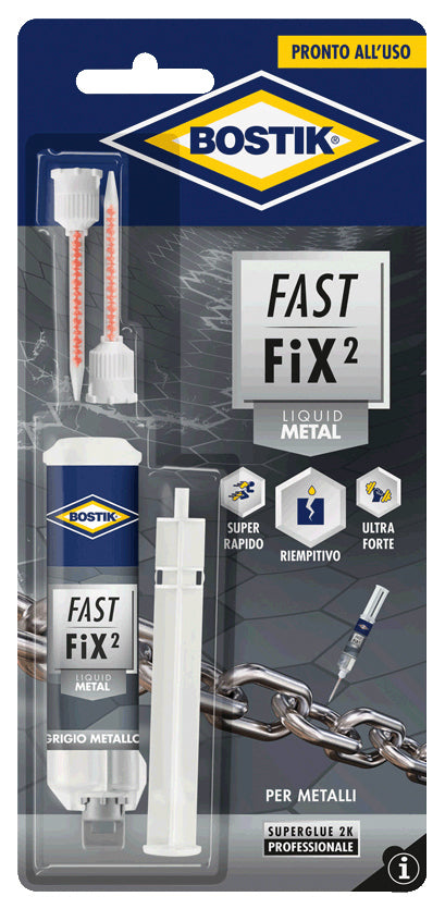 Q.TA'. 6 BOSTIK COLLA FAST FIX LIQUID METAL 10 G BLISTER