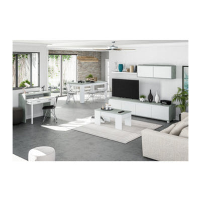 Q.TA' 1 KIT TAVOLO CAFF ELEV 50X100X45/56H BIANCO/CEMEN