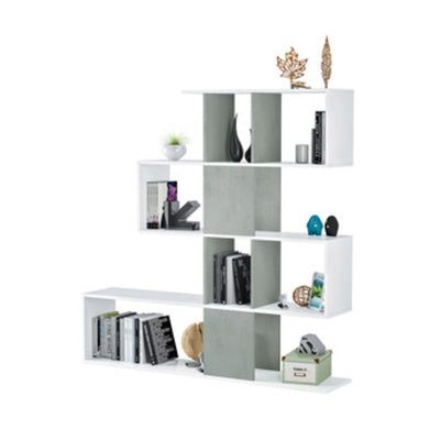 Q.TA' 1 KIT LIBRERIA ZIG ZAG 145X28X145 BIANCO CEMENTO