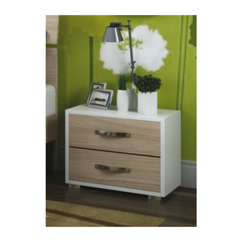 Q.TA' 1 LINEA MODERN COMODINO 2C OL/BI 52X36XH43CM
