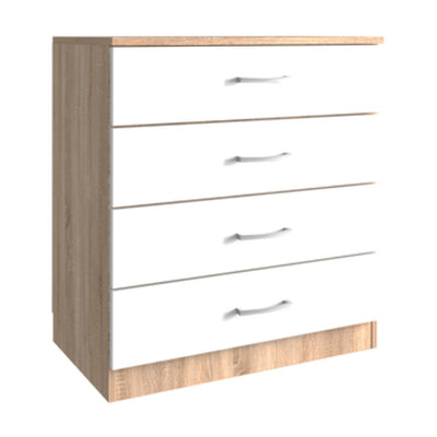 Q.TA' 1 KIT CASSETTONE 4 CASSETTI 70X40XH72 CM ROVERE BIANCO