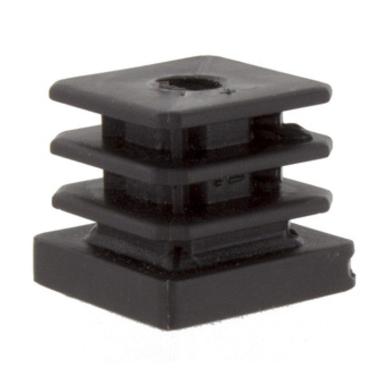 Q.TA' 50 PUNTALE ALETTATO 25X25 MM FORATO 10MA PLAST NERO