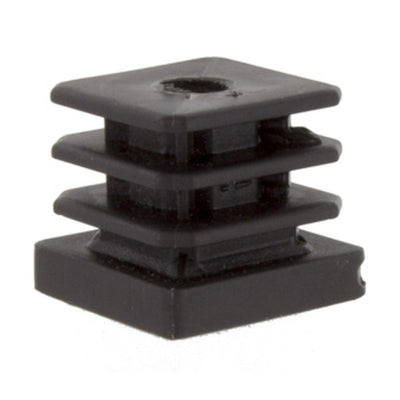 Q.TA' 50 PUNTALE ALETTATO 25X25 MM FORATO 10MA PLAST NERO