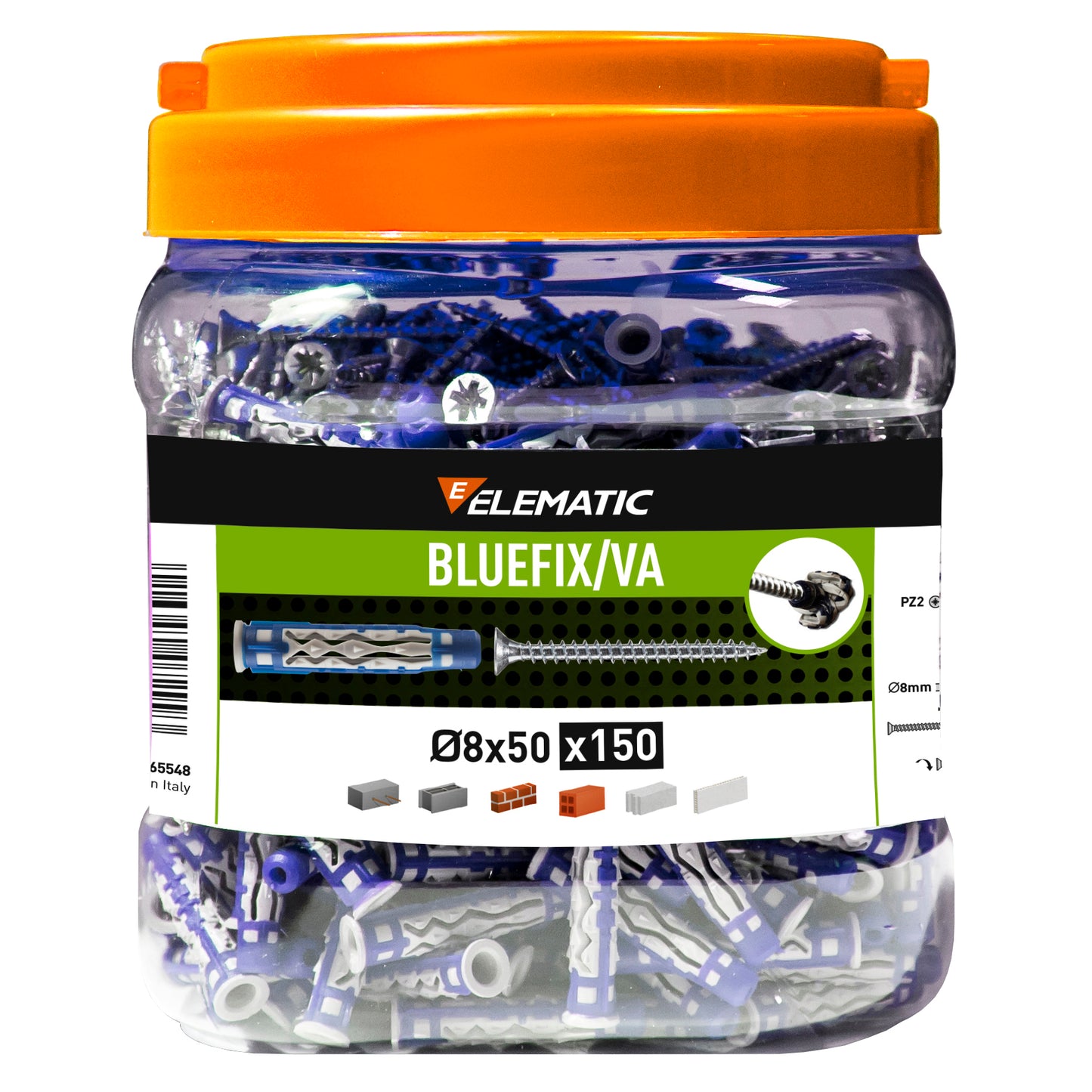 ELEMATIC TASSELLO BLUEFIX VA 8X50 BARATTOLO 150 Q.TA