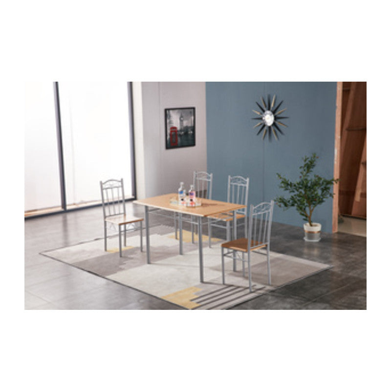 Q.TA' 1 SET TAVOLO C/4 SEDIE 120X70 CM LEGNO CHIARO