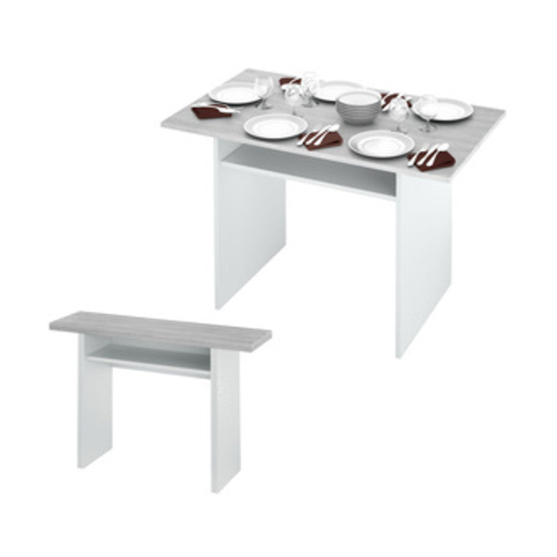 Q.TA' 1 KIT TAVOLO CONSOLLE 35/70X120XH75CM BIANCO CEME