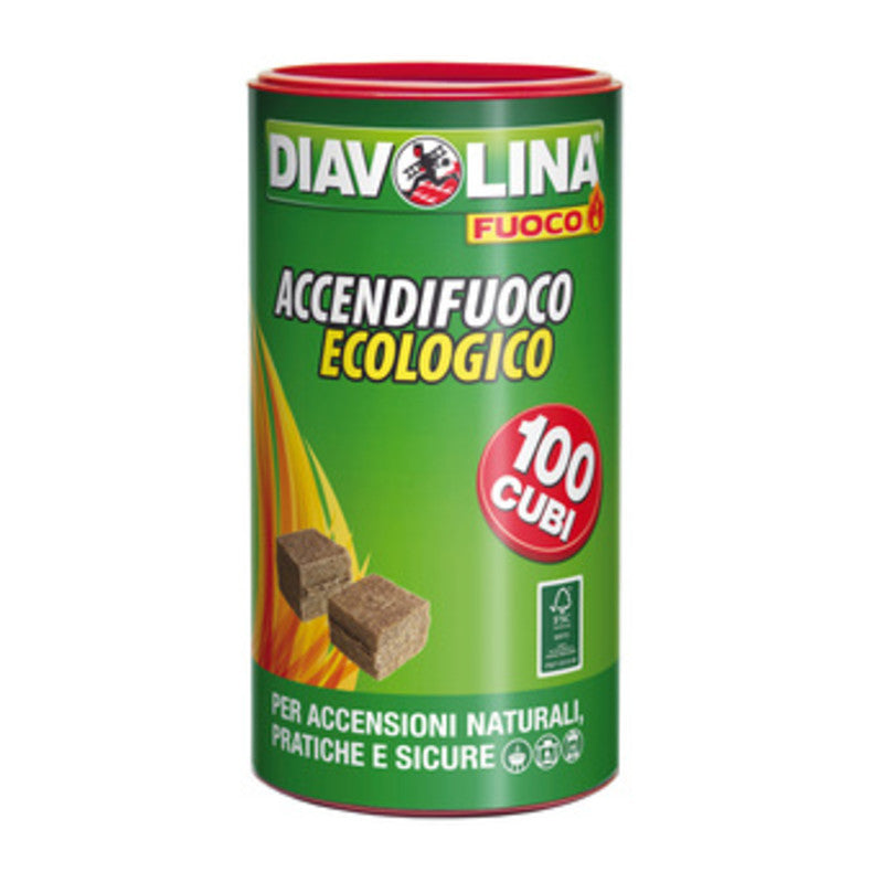 Q.TA' 6 ACCENDIFUOCO 100 CUBI DIAVOLINA ECOLOGICO 15317