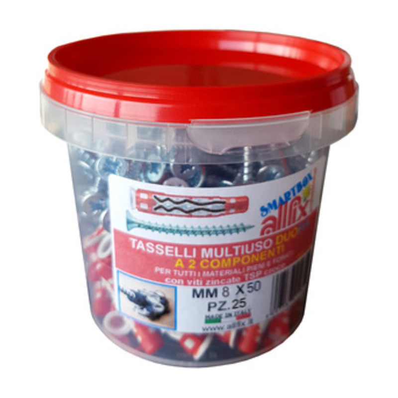 Q.TA' 1 TASSELLO DUO FIX C/VITE 8X50 MM CONF 25